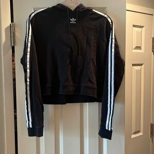 Women’s black adidas cropped hoodie